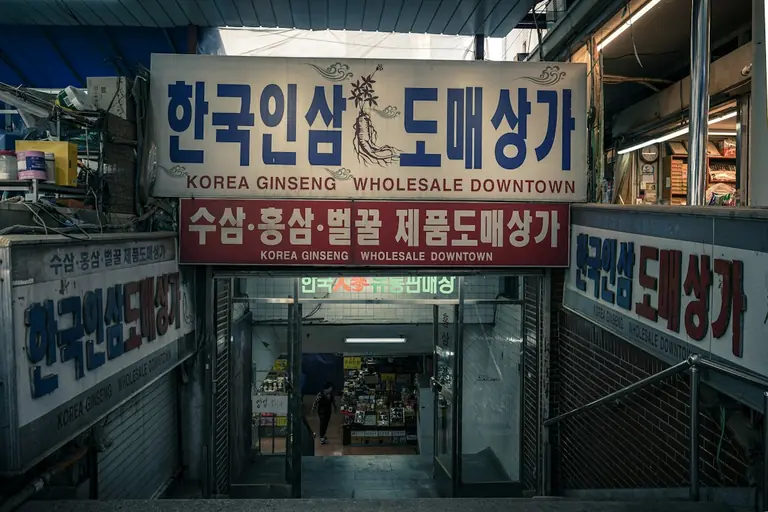 Korea ginseng wholesale downtown store entrance