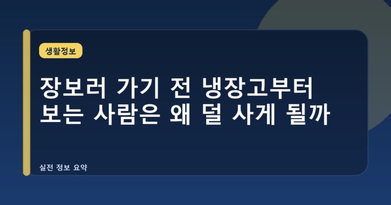 장보러 가기 전 냉장고부터 보는 사람은 왜 덜 사게 될까