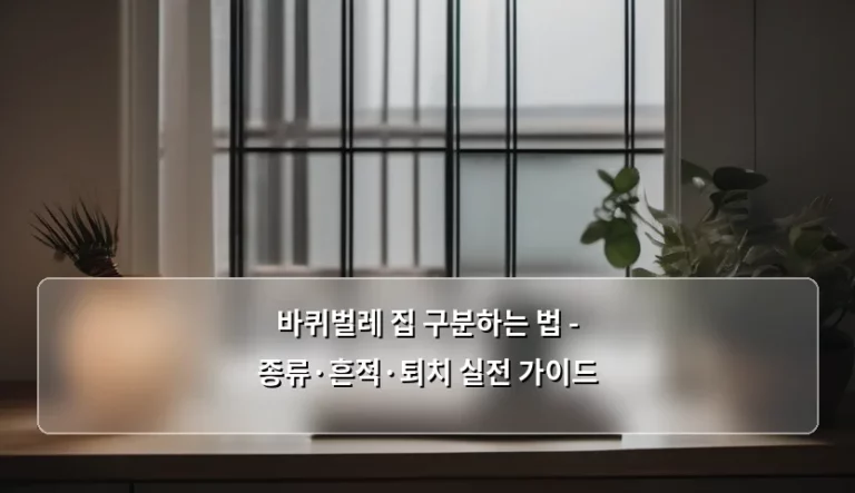 바퀴벌레 집 구분하는 법 – 종류·흔적·퇴치 실전 가이드