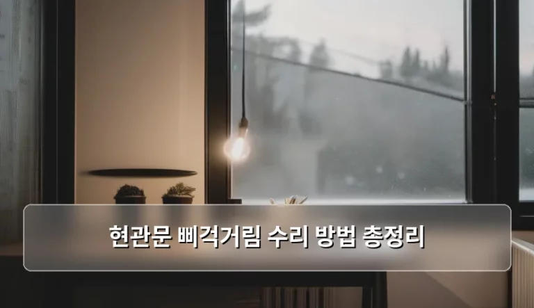현관문 삐걱거림 수리 방법 총정리