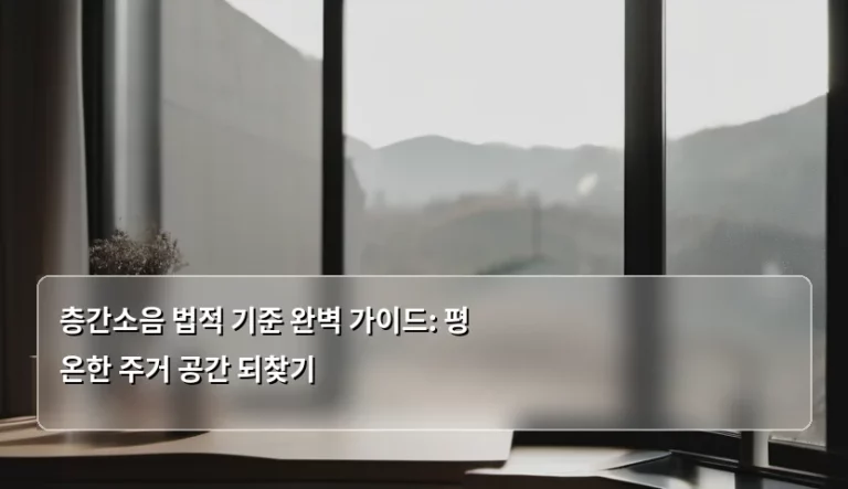 층간소음 법적 기준 완벽 가이드: 평온한 주거 공간 되찾기