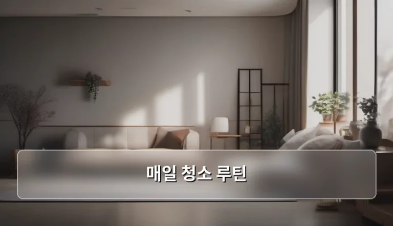 쾌적한 집을 유지하는 매일 청소 루틴 가이드