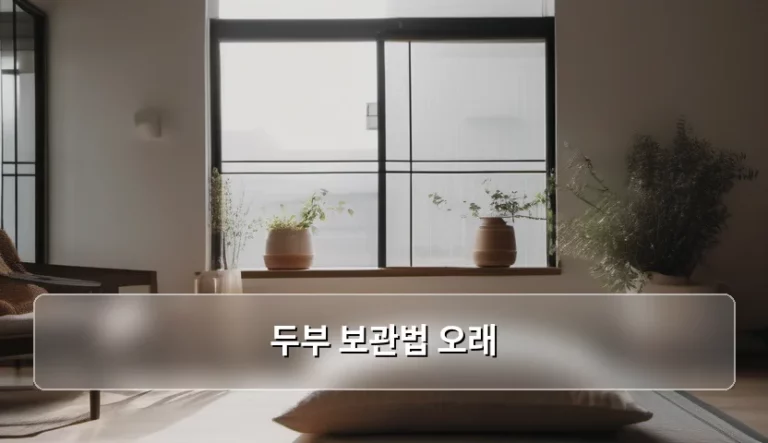 두부 보관법 오래 유지하며 신선하게 먹는 꿀팁 정리