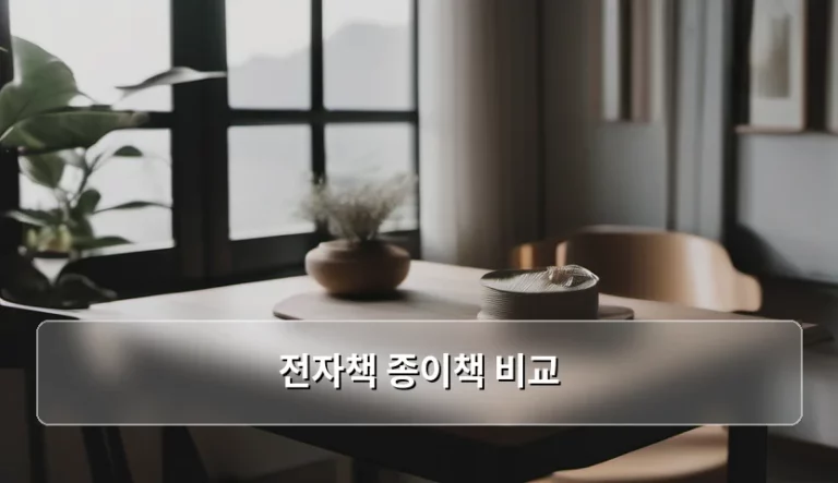 전자책 종이책 비교 및 상황별 독서 방법 가이드