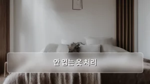 옷장 정리의 끝판왕! 안 입는 옷 처리로 공간 확보하는 비법 대공개
