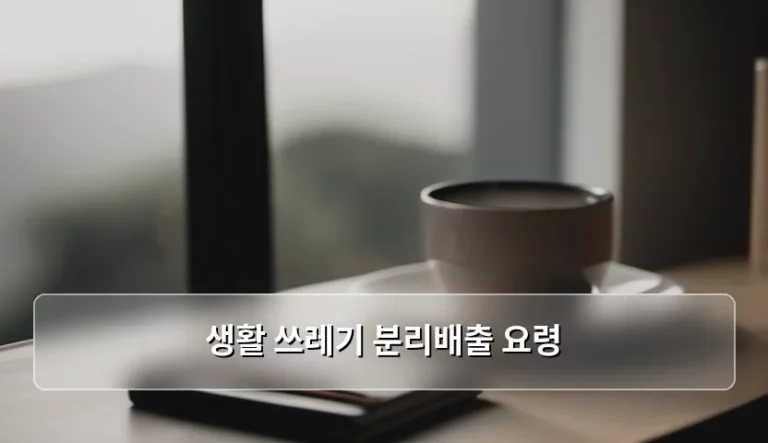 올바른 생활 쓰레기 분리배출 요령으로 깨끗한 환경 만들기