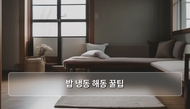 밥 냉동 해동 꿀팁 및 갓 지은 밥맛 유지법