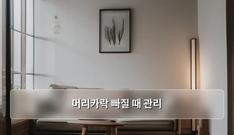 머리카락 빠질 때 관리 방법과 생활 습관 가이드
