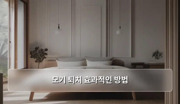 모기 퇴치 효과적인 방법 및 실내외 관리 가이드