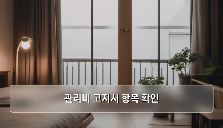 관리비 고지서 항목 확인 및 절약 방법 가이드