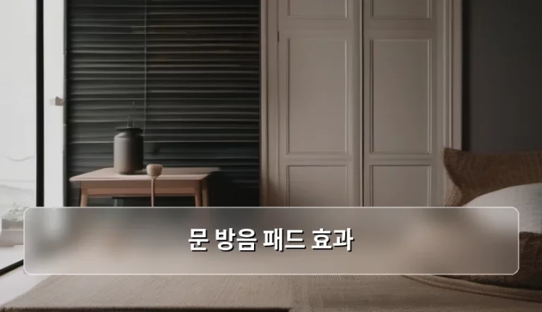 문 방음 패드 효과 및 설치 방법 가이드