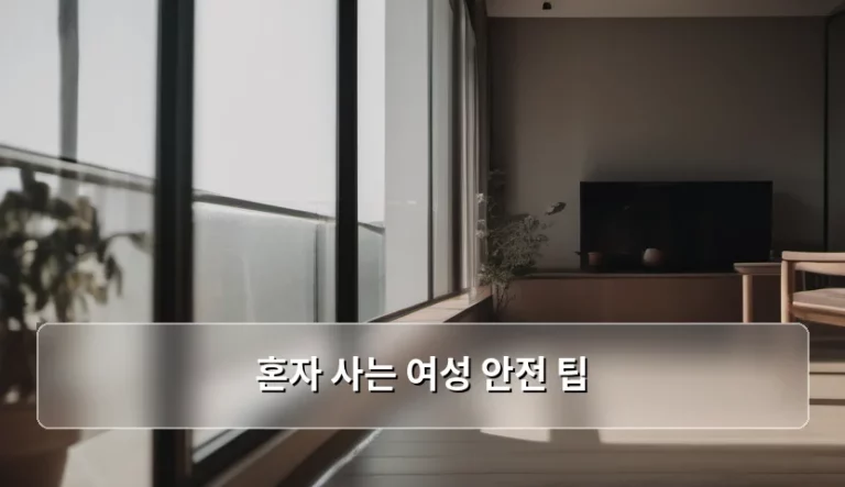 혼자 사는 여성 안전 팁 및 주거 보안 강화 방법