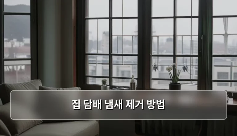 집 담배 냄새 제거 방법과 공간별 맞춤 관리 팁