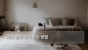 가스 밸브 위치 확인 방법, 우리 집 안전 지키는 법 알아보기
