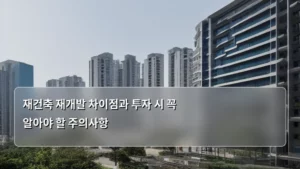 재건축 재개발 차이점과 투자 시 꼭 알아야 할 주의사항