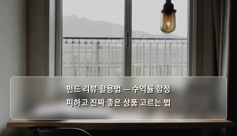 펀드 리뷰 활용법 — 수익률 함정 피하고 진짜 좋은 상품 고르는 법