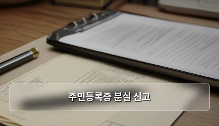 주민등록증 분실 신고 방법과 재발급 절차 가이드