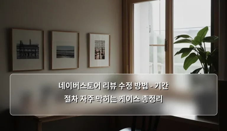 네이버스토어 리뷰 수정 방법 – 기간 절차 자주 막히는 케이스 총정리
