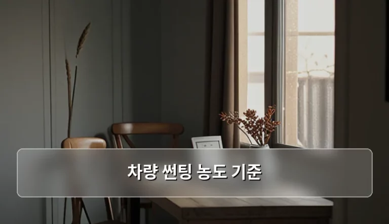 차량 썬팅 농도 기준 선택 가이드와 주의사항