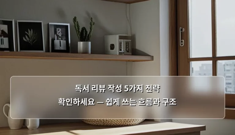독서 리뷰 작성 5가지 전략 확인하세요 — 쉽게 쓰는 흐름과 구조