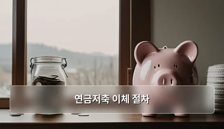 연금저축 이체 절차와 계좌 이전 주의사항 총정리