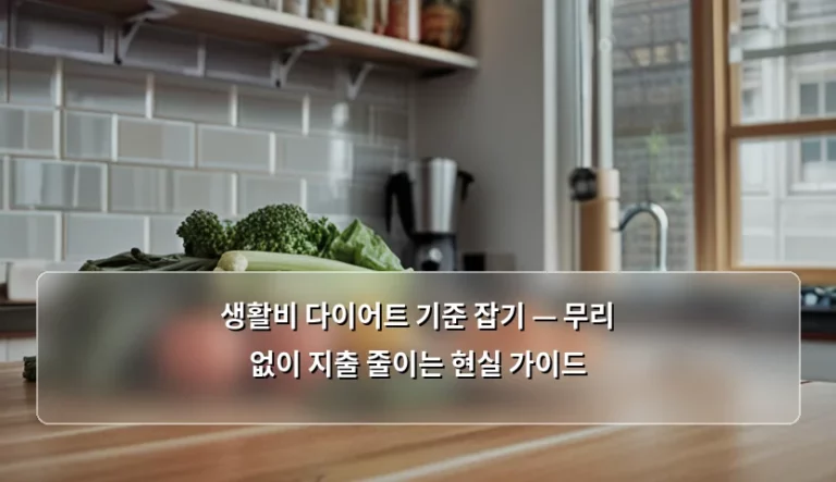 생활비 다이어트 기준 잡기 — 무리 없이 지출 줄이는 현실 가이드