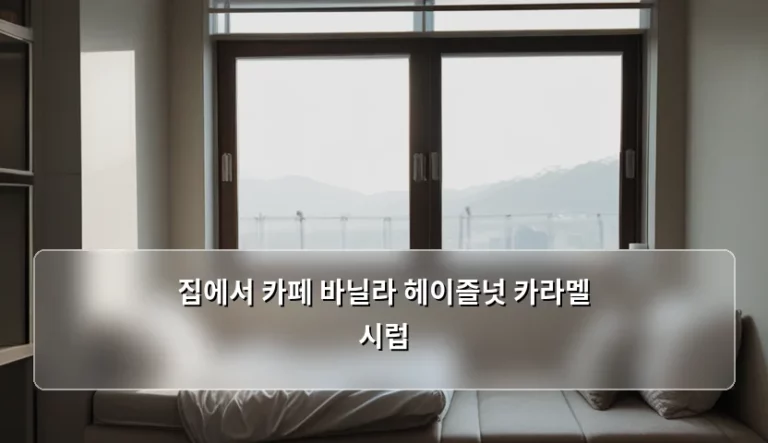 집에서 카페 바닐라 헤이즐넛 카라멜 시럽 활용법과 선택 기준