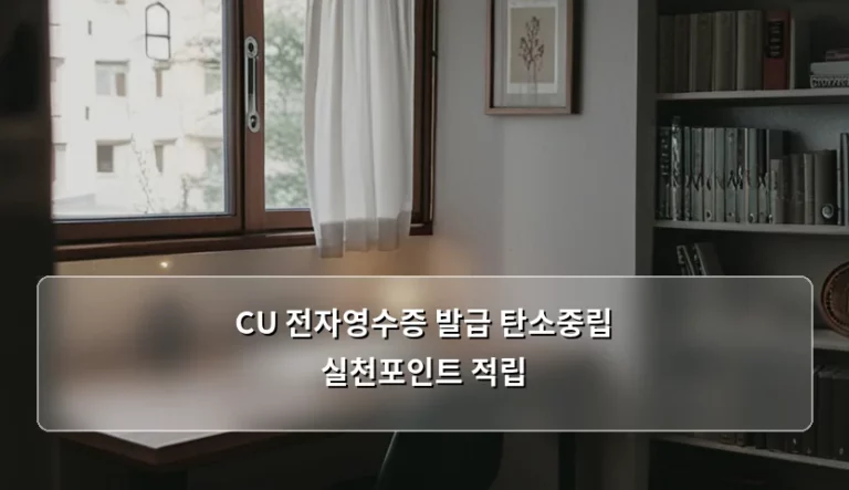 CU 전자영수증 발급 탄소중립 실천포인트 적립 가이드