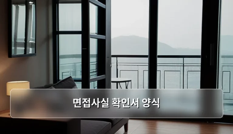 면접사실 확인서 양식 발급 방법 및 주의사항 정리