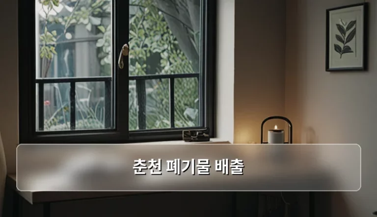 춘천 폐기물 배출 방법과 수수료 가이드