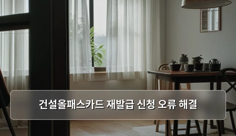 건설올패스카드 재발급 신청 오류 해결 방법 및 주의사항