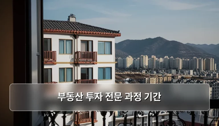 부동산 투자 전문 과정 기간 및 교육 과정 선택 가이드