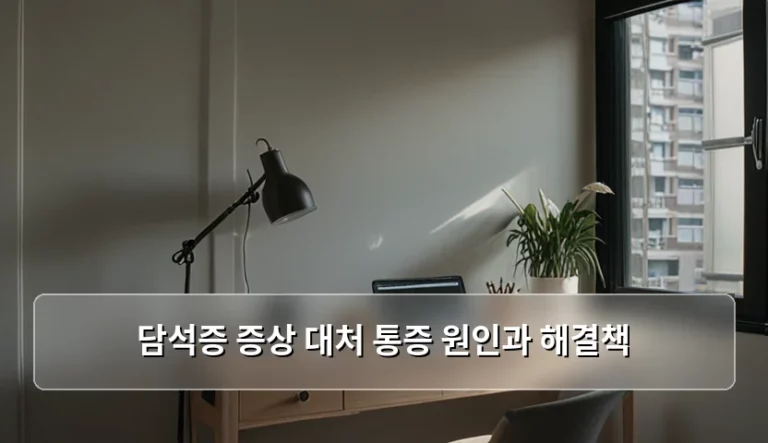 담석증 증상 대처 통증 원인과 해결책 가이드